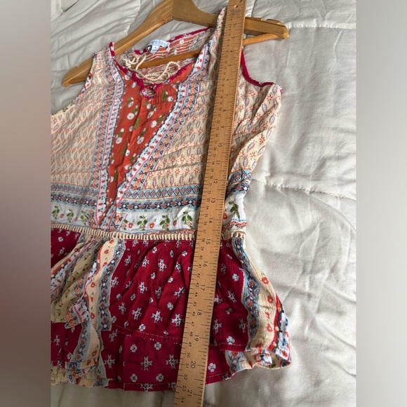 Patrons of Peace boho floral paisley peplum tank size medium - Picture 4 of 8
